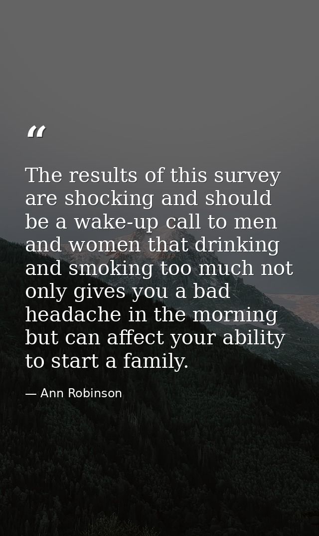 The results of this survey are shocking and should be a wake-up call to men and women that drinking and smoking too much — Ann Robinson