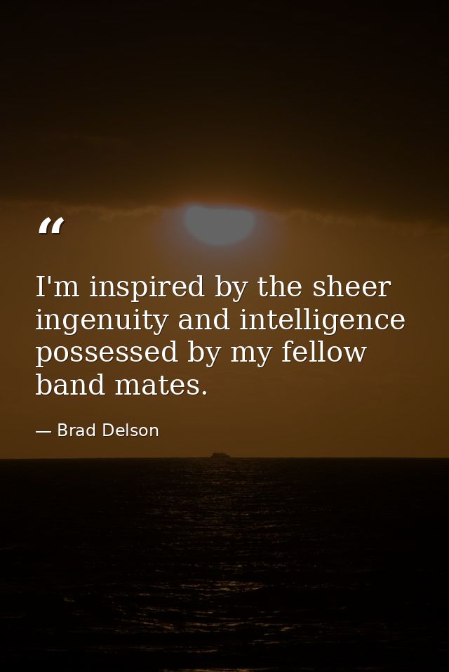 I'm inspired by the sheer ingenuity and intelligence possessed by my fellow band mates. — Brad Delson