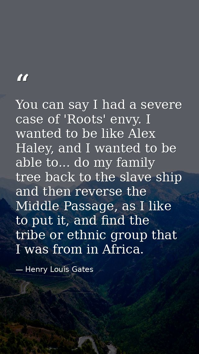 You can say I had a severe case of 'Roots' envy. I wanted to be like Alex Haley, and I wanted to be able to... do my fam — Henry Louis Gates