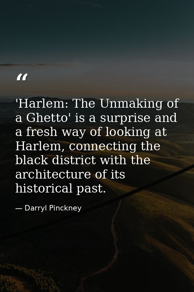 'Harlem: The Unmaking of a Ghetto' is a surprise and a fresh way of looking at Harlem, connecting the black district wit — Darryl Pinckney