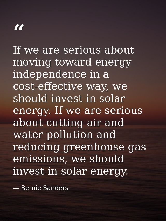 If we are serious about moving toward energy independence in a cost-effective way, we should invest in solar energy. If  — Bernie Sanders