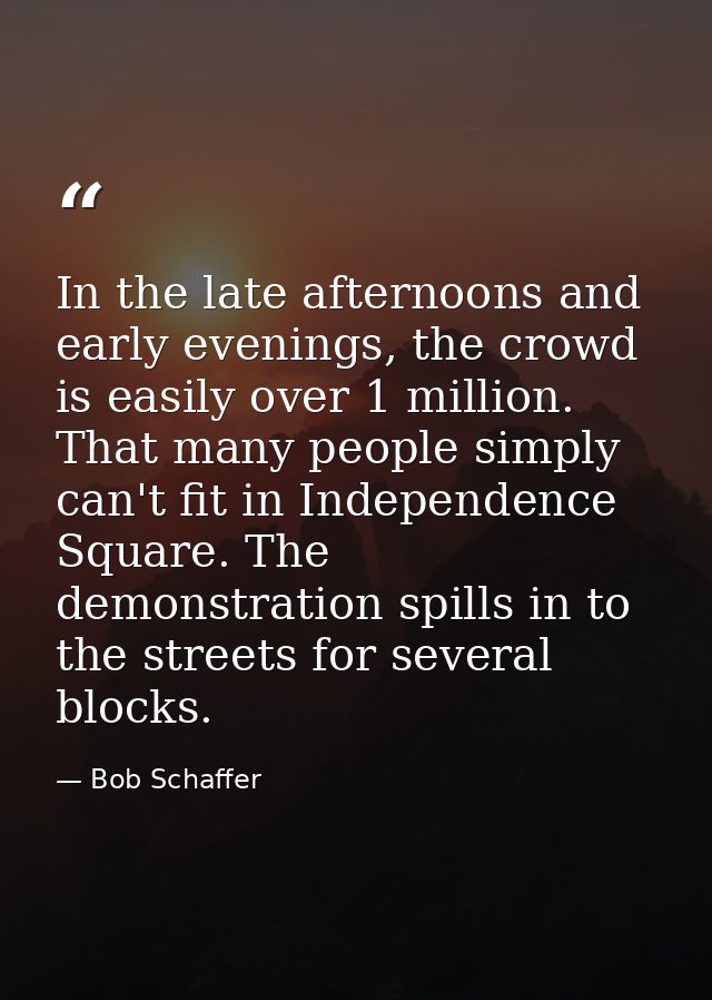 In the late afternoons and early evenings, the crowd is easily over 1 million. That many people simply can't fit in Inde — Bob Schaffer