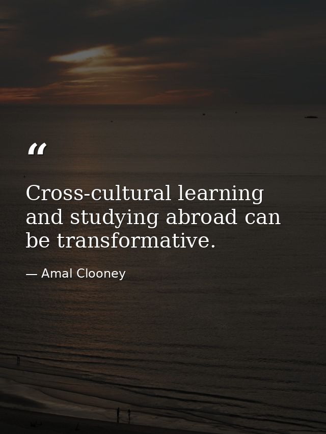 Cross-cultural learning and studying abroad can be transformative. — Amal Clooney