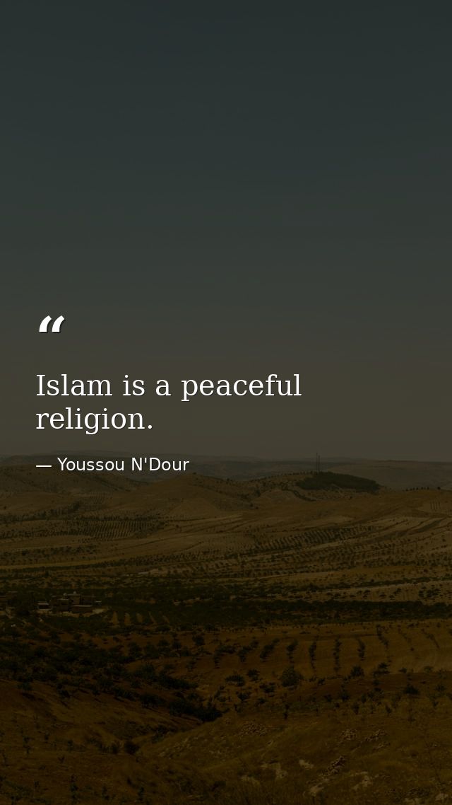 Islam is a peaceful religion. — Youssou N'Dour