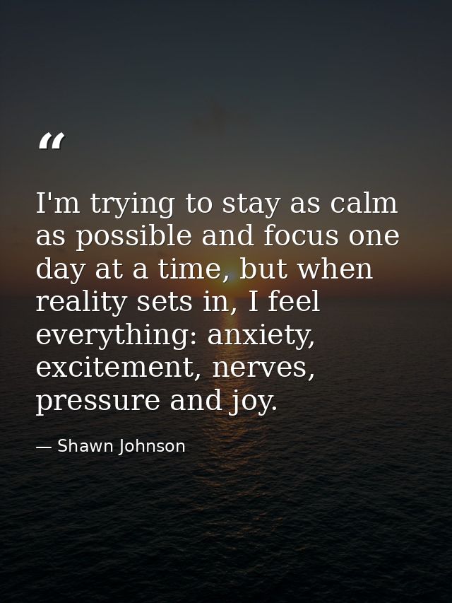 I'm trying to stay as calm as possible and focus one day at a time, but when reality sets in, I feel everything: anxiety — Shawn Johnson