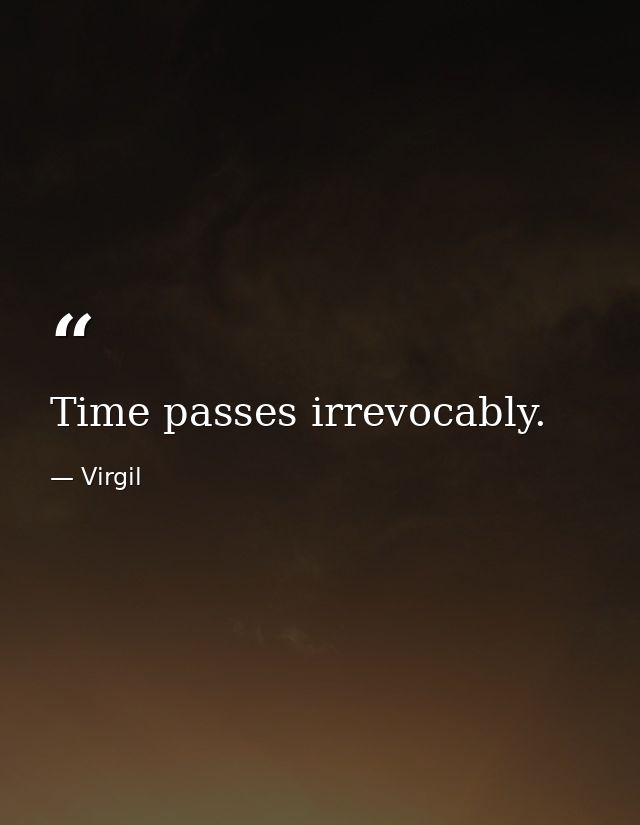 Time passes irrevocably. — Virgil