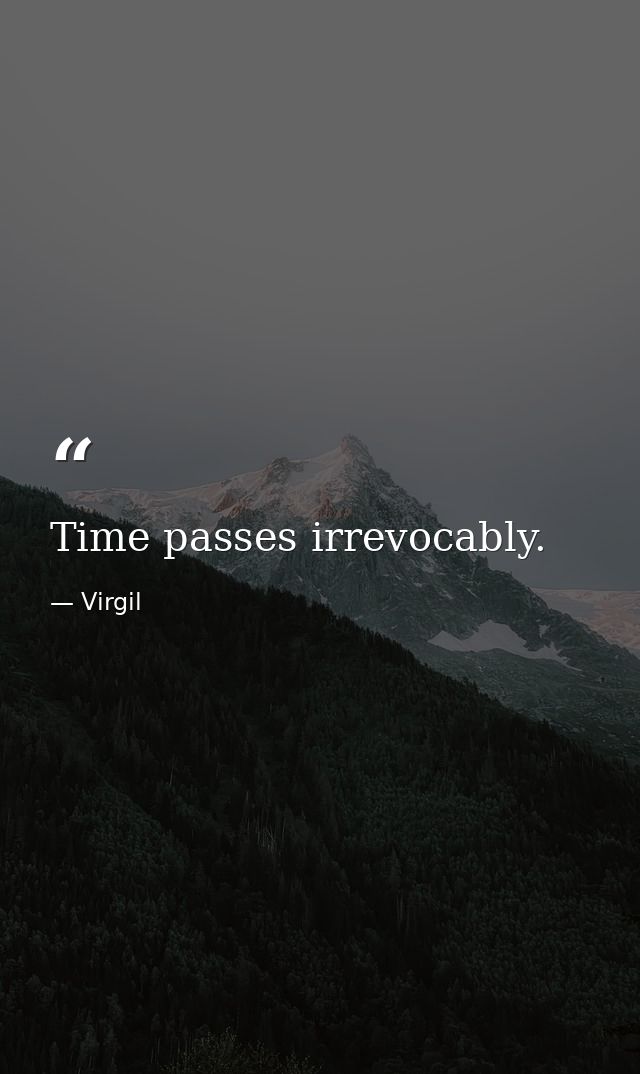 Time passes irrevocably. — Virgil