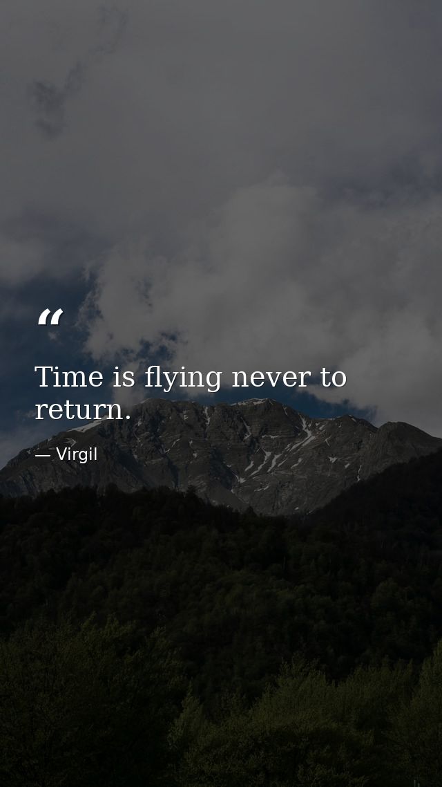 Time is flying never to return. — Virgil