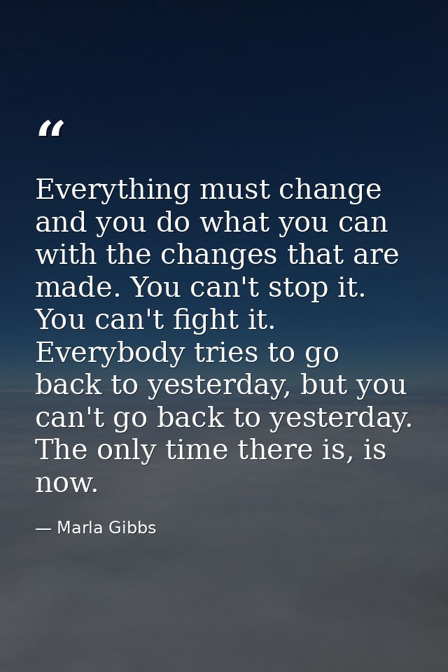 Everything must change and you do what you can with the changes that are made. You can't stop it. You can't fight it. Ev — Marla Gibbs