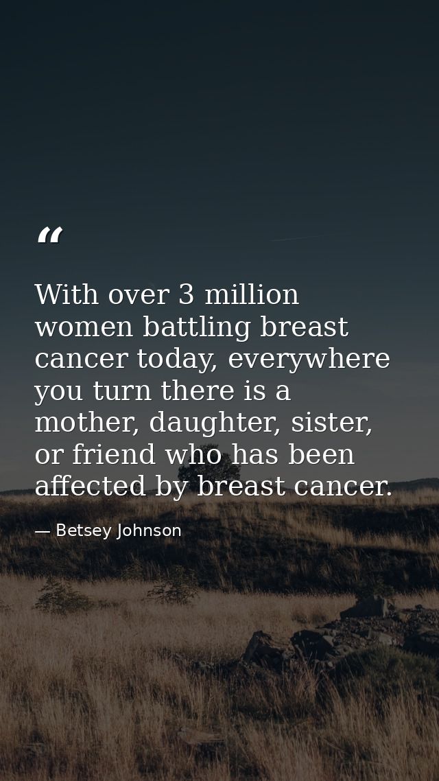 With over 3 million women battling breast cancer today, everywhere you turn there is a mother, daughter, sister, or frie — Betsey Johnson