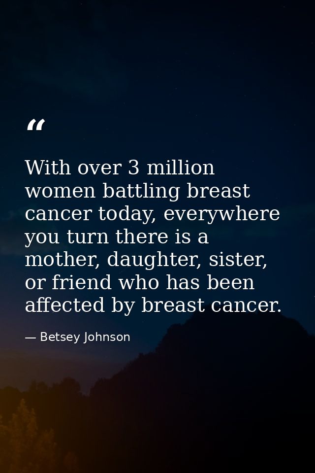 With over 3 million women battling breast cancer today, everywhere you turn there is a mother, daughter, sister, or frie — Betsey Johnson