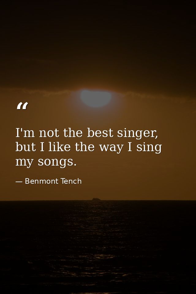 I'm not the best singer, but I like the way I sing my songs. — Benmont Tench