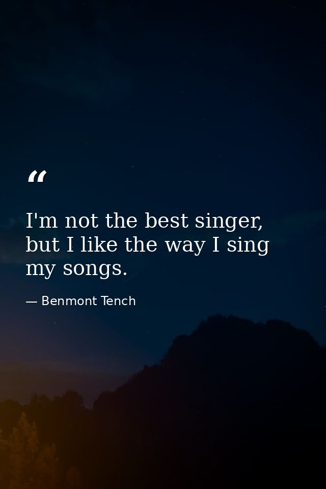 I'm not the best singer, but I like the way I sing my songs. — Benmont Tench