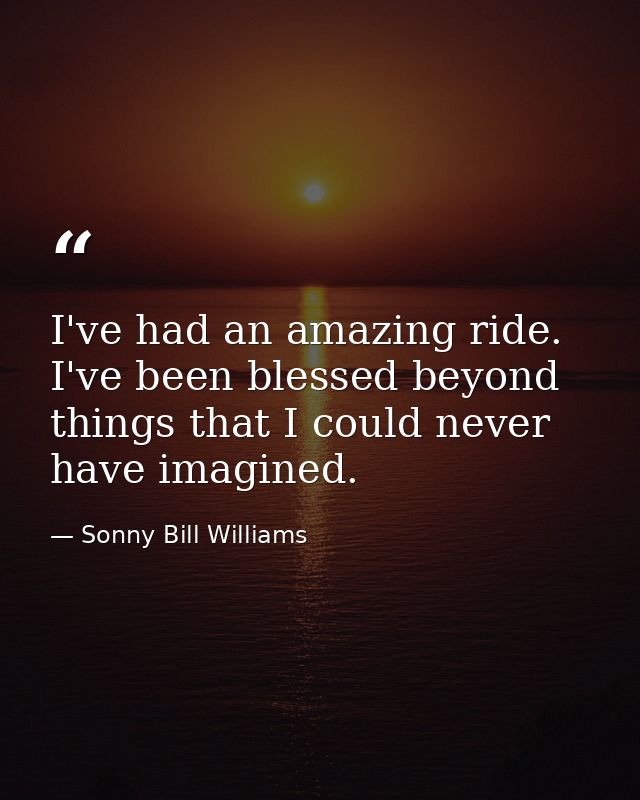 I've had an amazing ride. I've been blessed beyond things that I could never have imagined. — Sonny Bill Williams