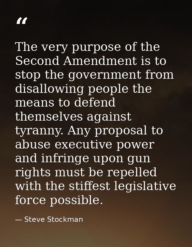 The very purpose of the Second Amendment is to stop the government from disallowing people the means to defend themselve — Steve Stockman