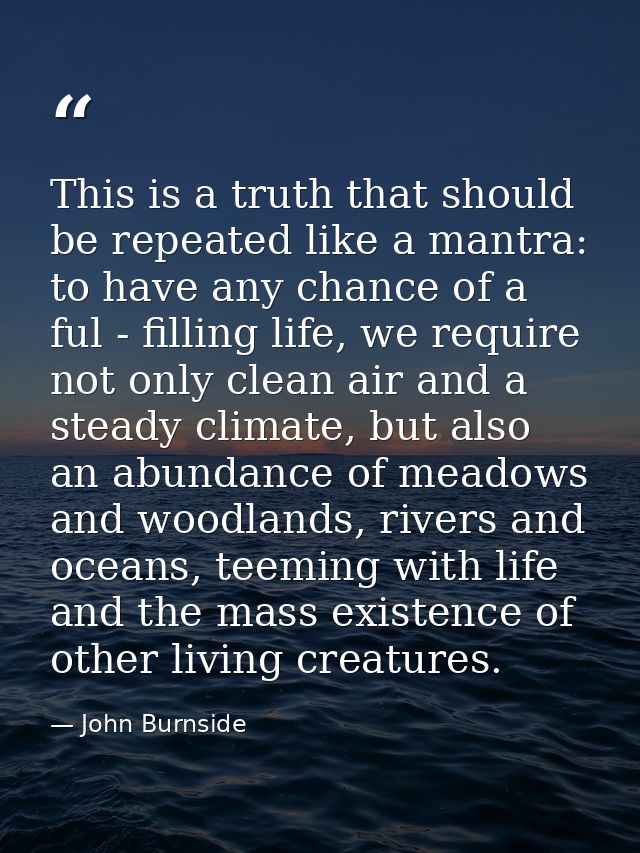 This is a truth that should be repeated like a mantra: to have any chance of a ful - filling life, we require not only c — John Burnside