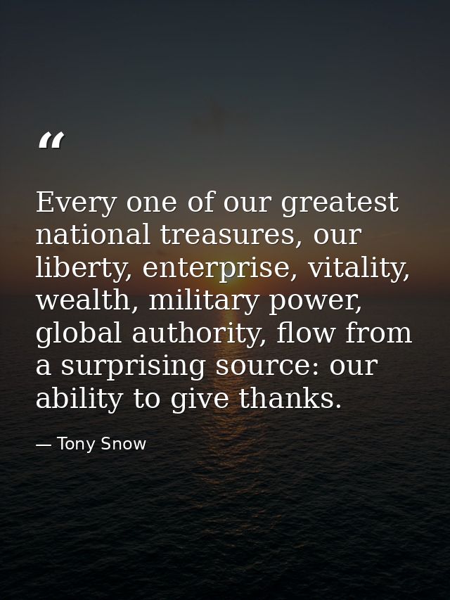 Every one of our greatest national treasures, our liberty, enterprise, vitality, wealth, military power, global authorit — Tony Snow