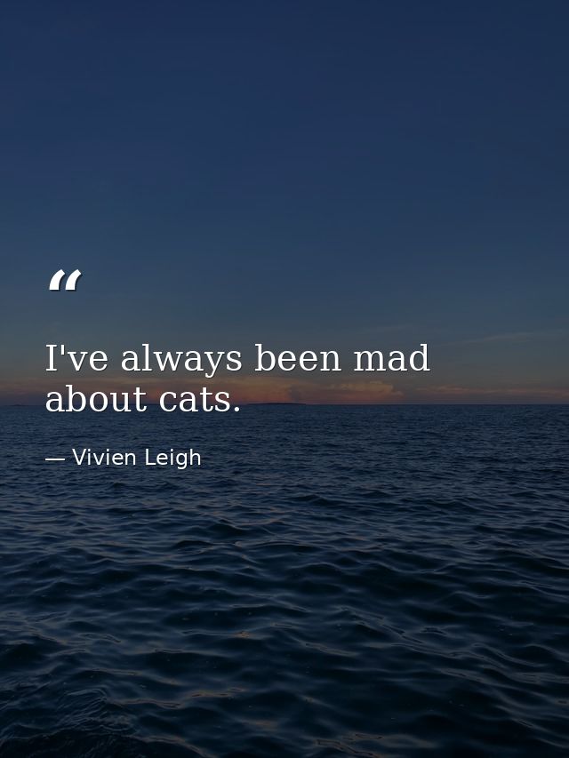 I've always been mad about cats. — Vivien Leigh