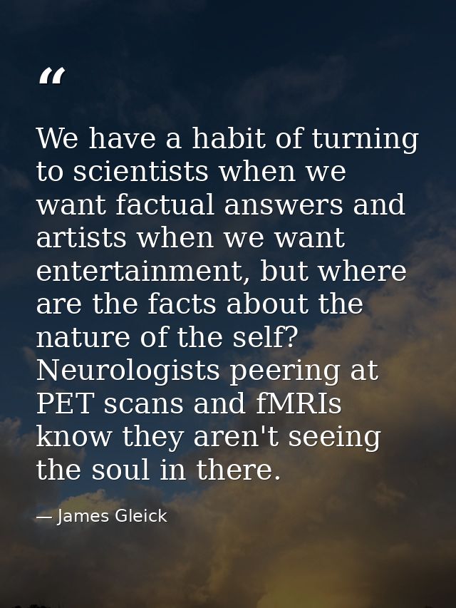 We have a habit of turning to scientists when we want factual answers and artists when we want entertainment, but where  — James Gleick