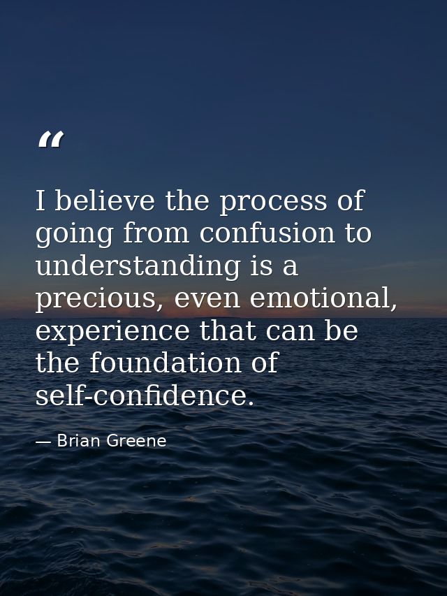 I believe the process of going from confusion to understanding is a precious, even emotional, experience that can be the — Brian Greene