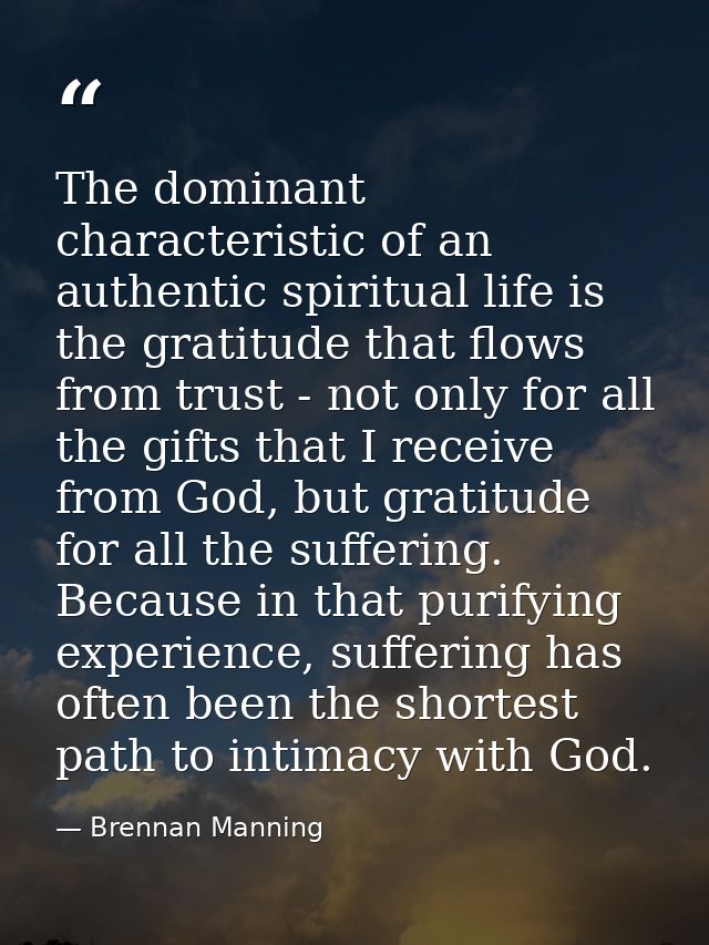 The dominant characteristic of an authentic spiritual life is the gratitude that flows from trust - not only for all the — Brennan Manning