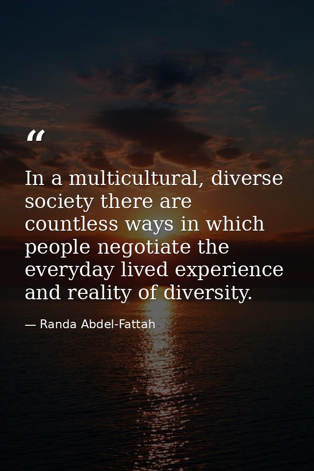 In a multicultural, diverse society there are countless ways in which people negotiate the everyday lived experience and — Randa Abdel-Fattah