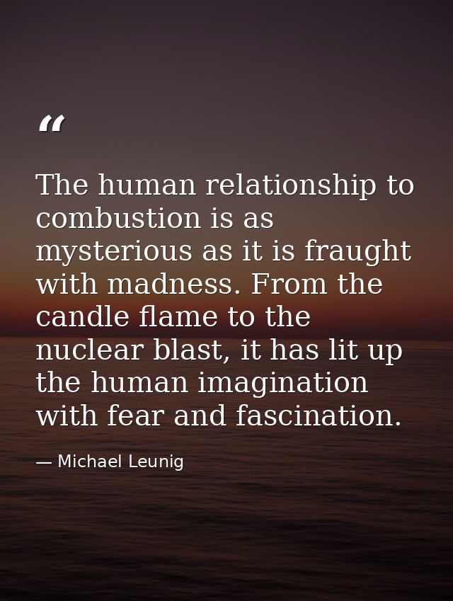 The human relationship to combustion is as mysterious as it is fraught with madness. From the candle flame to the nuclea — Michael Leunig