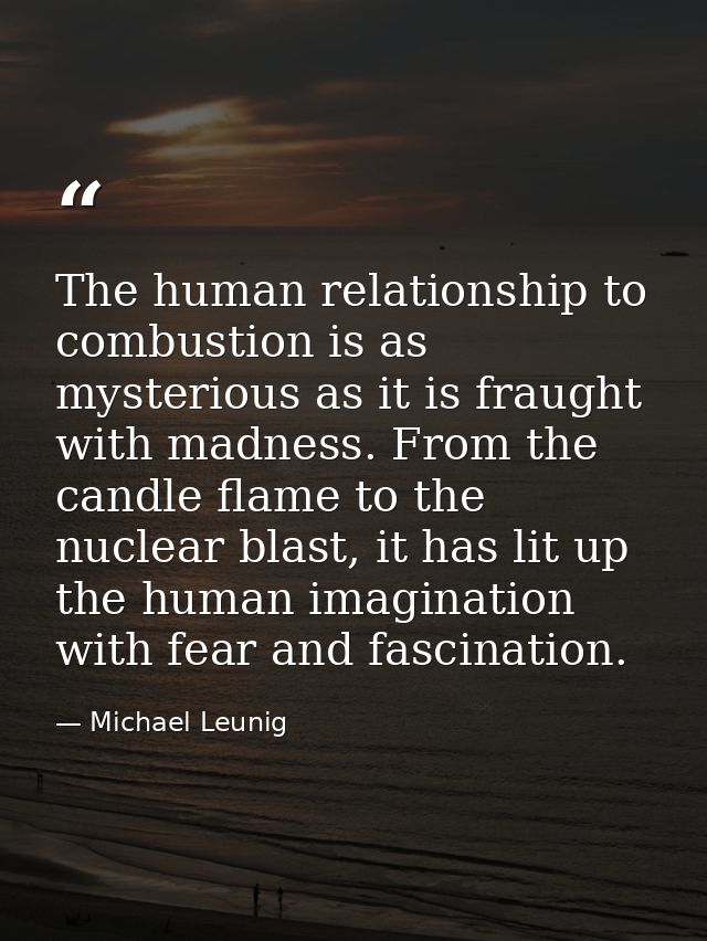 The human relationship to combustion is as mysterious as it is fraught with madness. From the candle flame to the nuclea — Michael Leunig