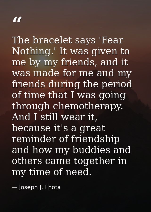 The bracelet says 'Fear Nothing.' It was given to me by my friends, and it was made for me and my friends during the per — Joseph J. Lhota