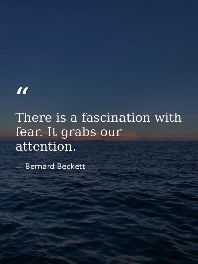 There is a fascination with fear. It grabs our attention. — Bernard Beckett