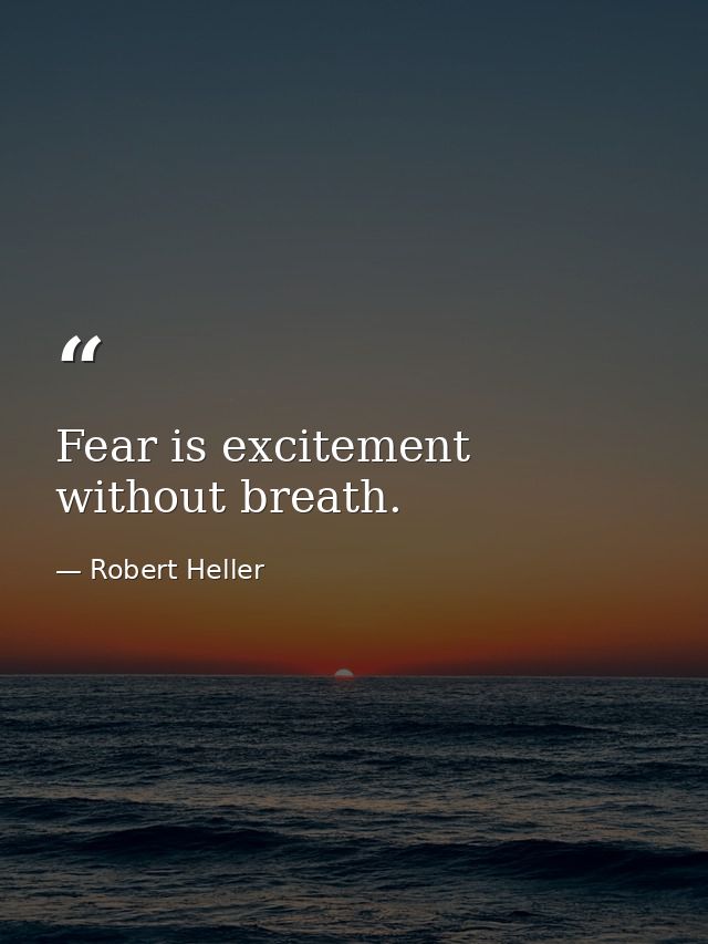 Fear is excitement without breath. — Robert Heller