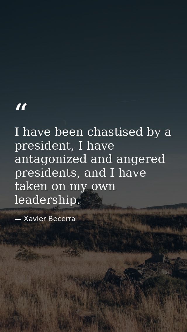 I have been chastised by a president, I have antagonized and angered presidents, and I have taken on my own leadership. — Xavier Becerra