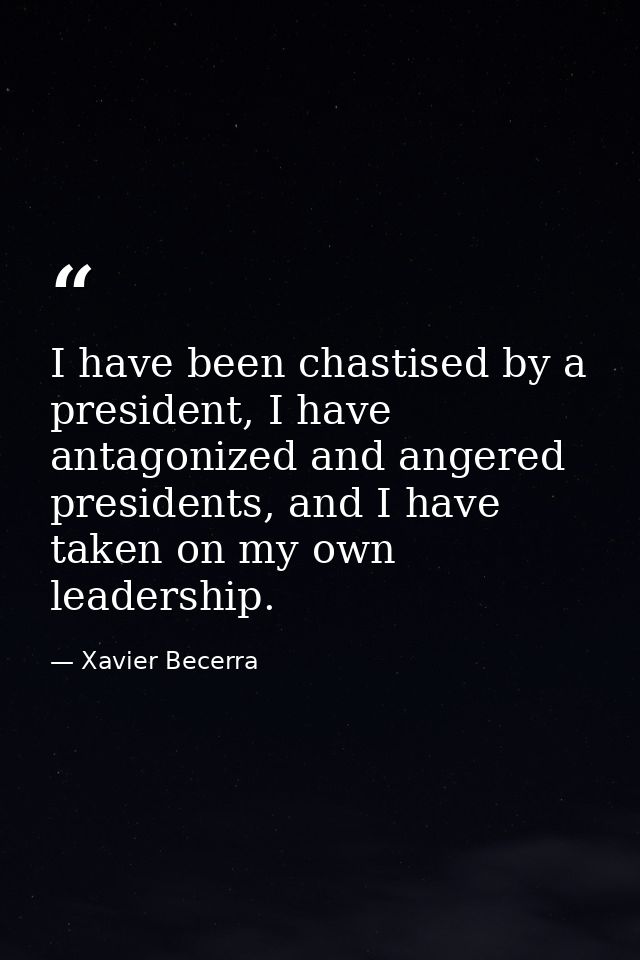 I have been chastised by a president, I have antagonized and angered presidents, and I have taken on my own leadership. — Xavier Becerra