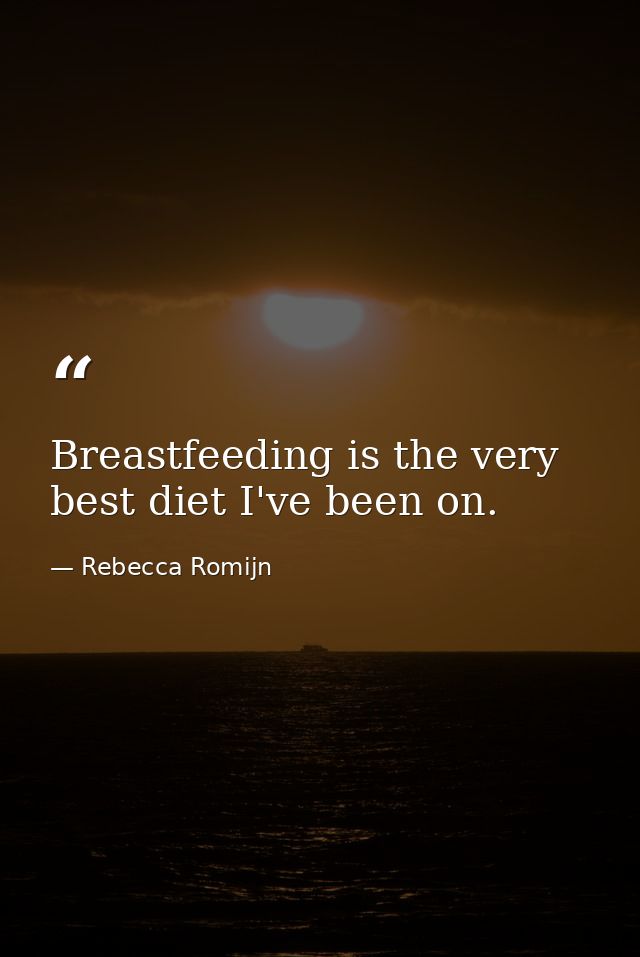 Breastfeeding is the very best diet I've been on. — Rebecca Romijn