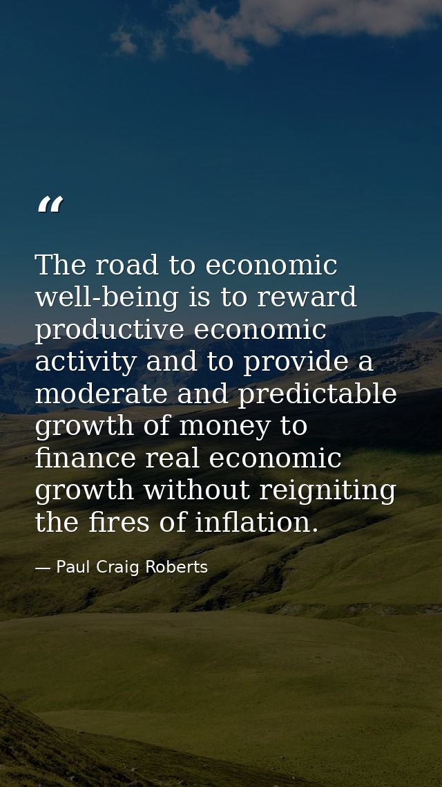 The road to economic well-being is to reward productive economic activity and to provide a moderate and predictable grow — Paul Craig Roberts