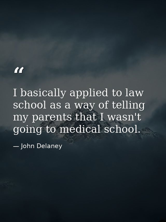I basically applied to law school as a way of telling my parents that I wasn't going to medical school. — John Delaney