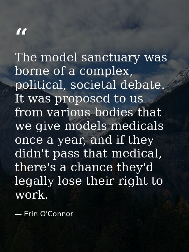The model sanctuary was borne of a complex, political, societal debate. It was proposed to us from various bodies that w — Erin O'Connor