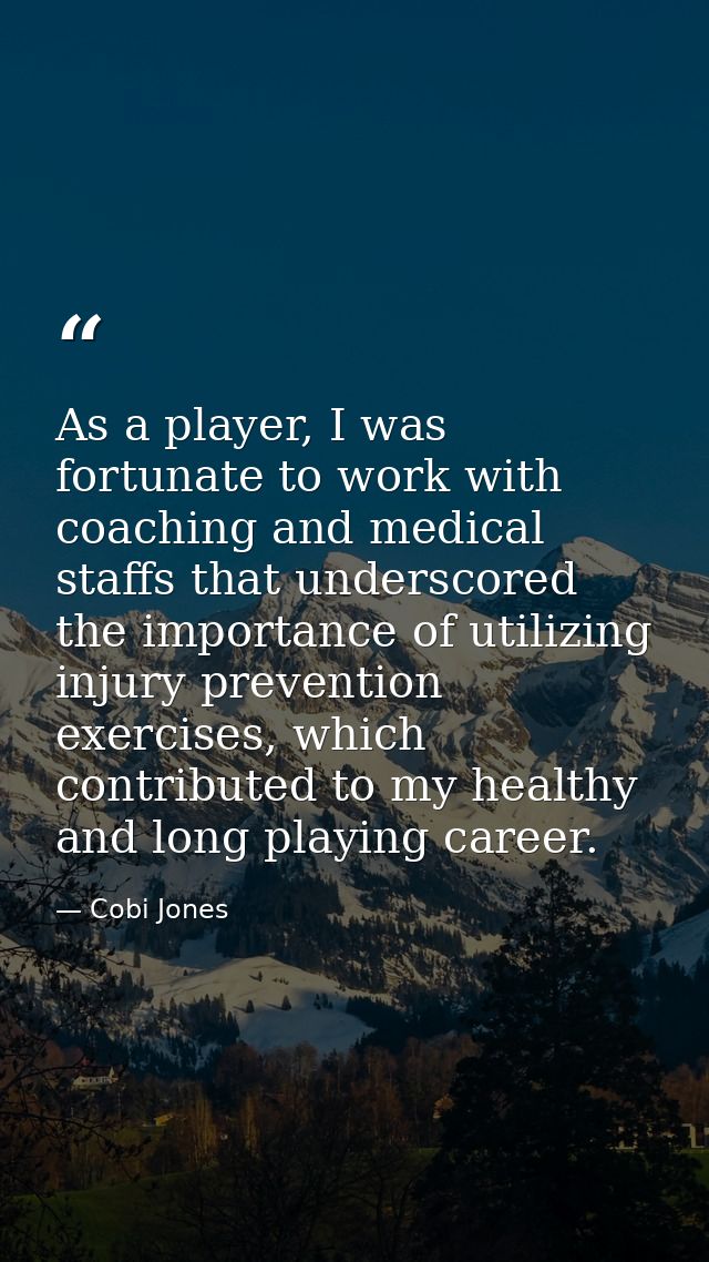 As a player, I was fortunate to work with coaching and medical staffs that underscored the importance of utilizing injur — Cobi Jones