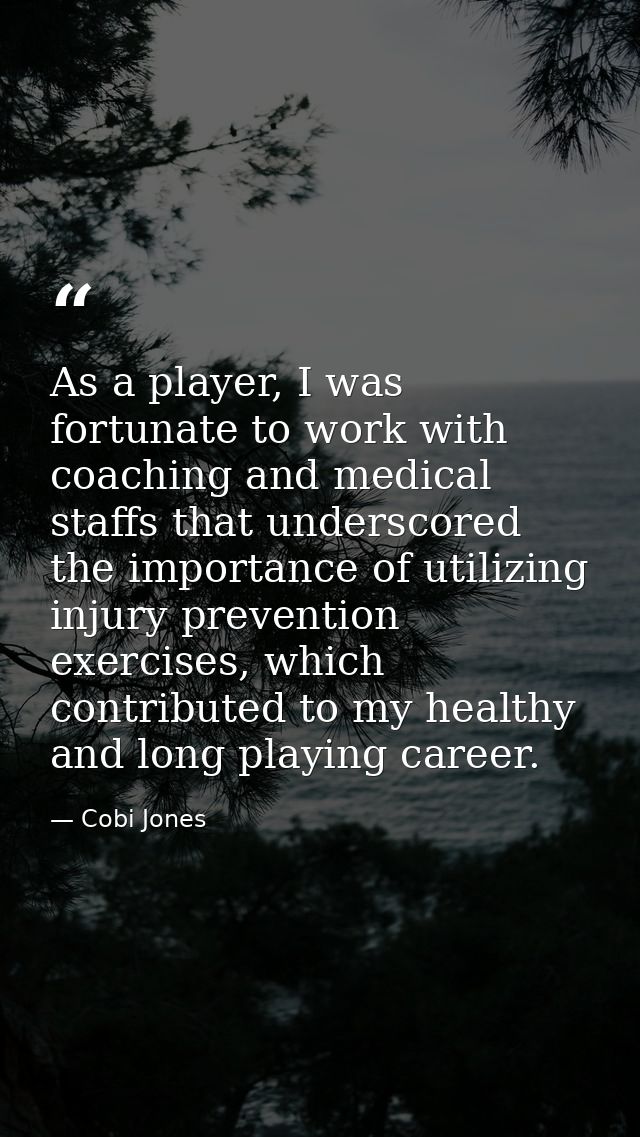 As a player, I was fortunate to work with coaching and medical staffs that underscored the importance of utilizing injur — Cobi Jones