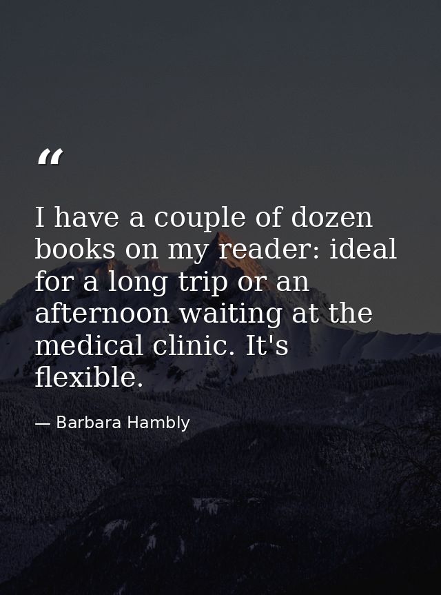 I have a couple of dozen books on my reader: ideal for a long trip or an afternoon waiting at the medical clinic. It's f — Barbara Hambly
