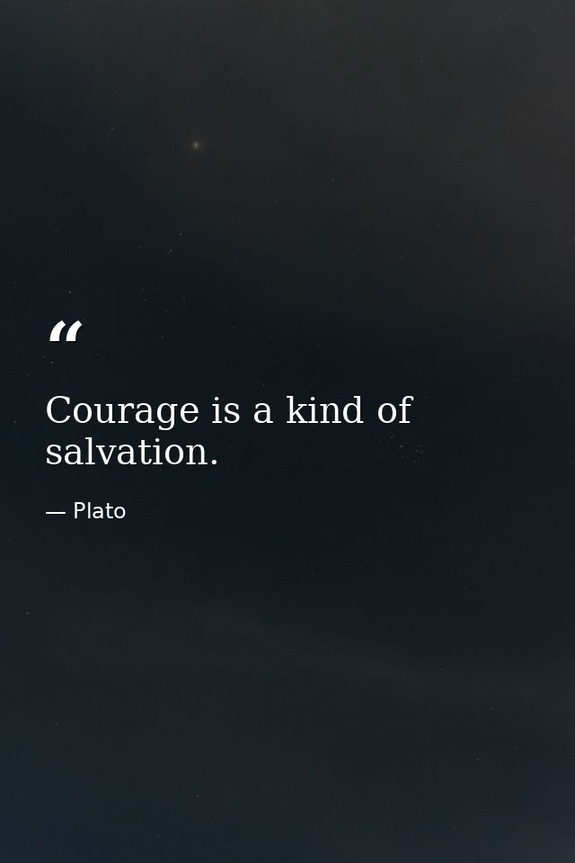 Courage is a kind of salvation. — Plato