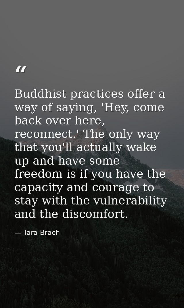 Buddhist practices offer a way of saying, 'Hey, come back over here, reconnect.' The only way that you'll actually wake  — Tara Brach