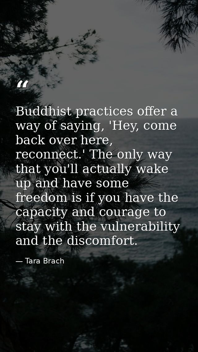 Buddhist practices offer a way of saying, 'Hey, come back over here, reconnect.' The only way that you'll actually wake  — Tara Brach