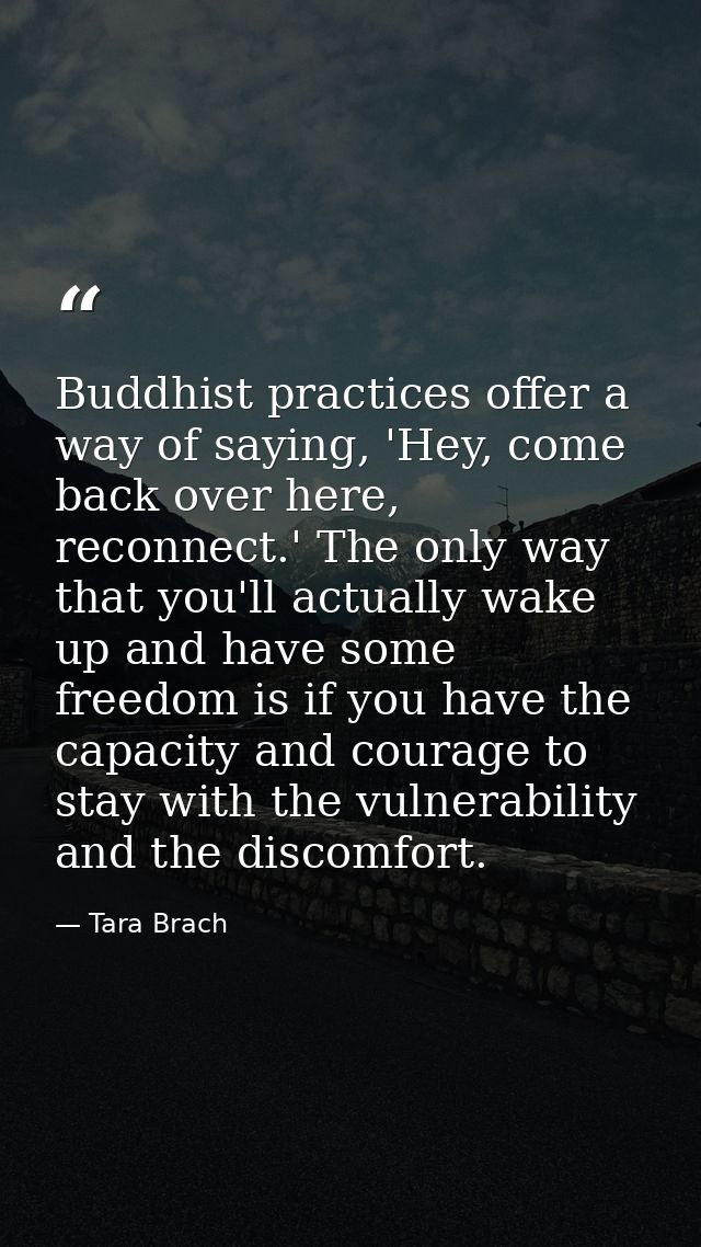 Buddhist practices offer a way of saying, 'Hey, come back over here, reconnect.' The only way that you'll actually wake  — Tara Brach
