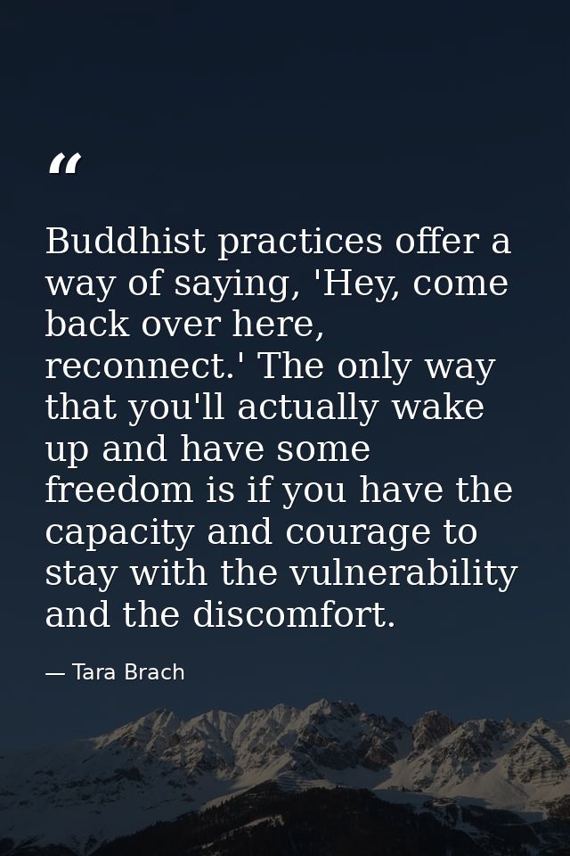 Buddhist practices offer a way of saying, 'Hey, come back over here, reconnect.' The only way that you'll actually wake  — Tara Brach