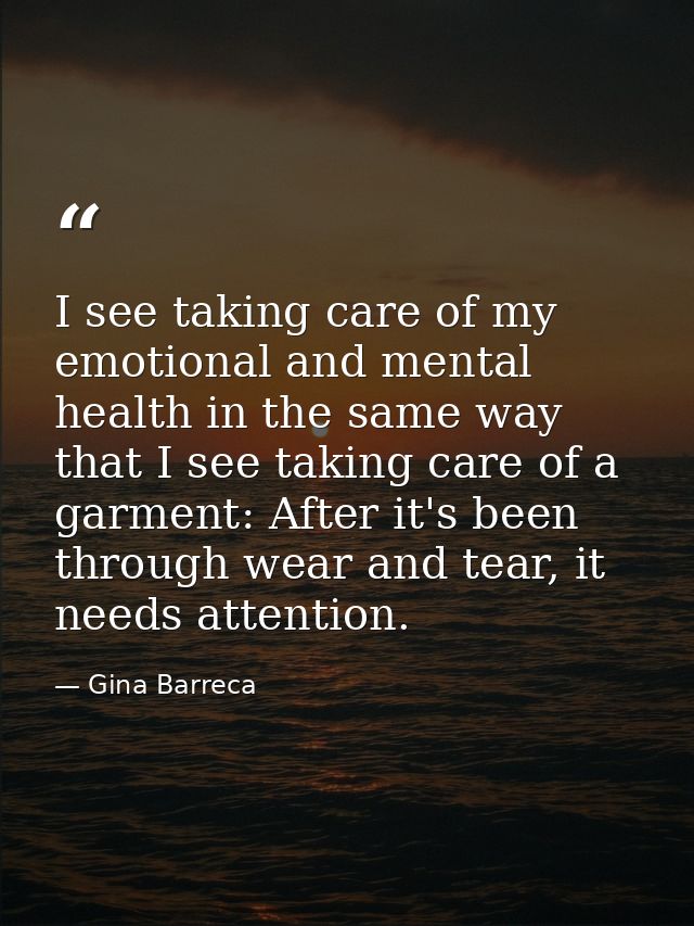 I see taking care of my emotional and mental health in the same way that I see taking care of a garment: After it's been — Gina Barreca