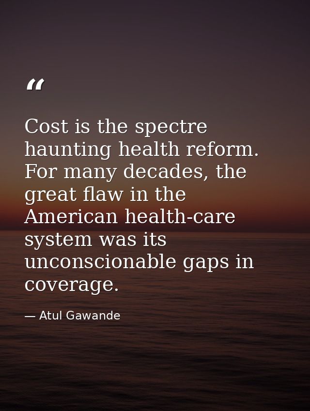 Cost is the spectre haunting health reform. For many decades, the great flaw in the American health-care system was its  — Atul Gawande