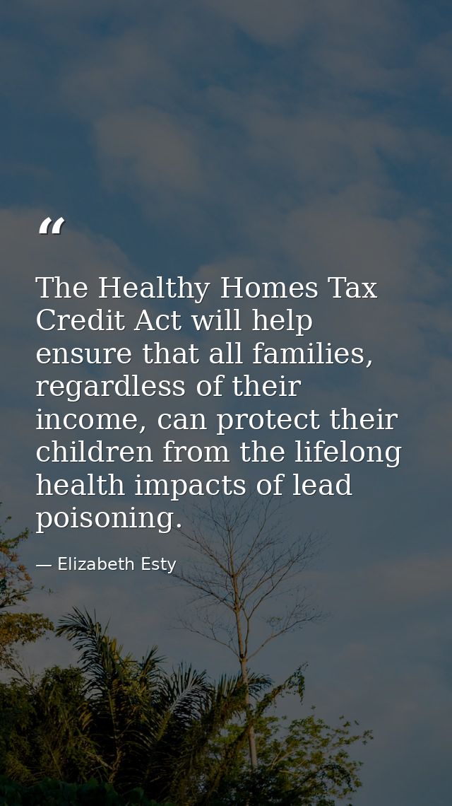 The Healthy Homes Tax Credit Act will help ensure that all families, regardless of their income, can protect their child — Elizabeth Esty