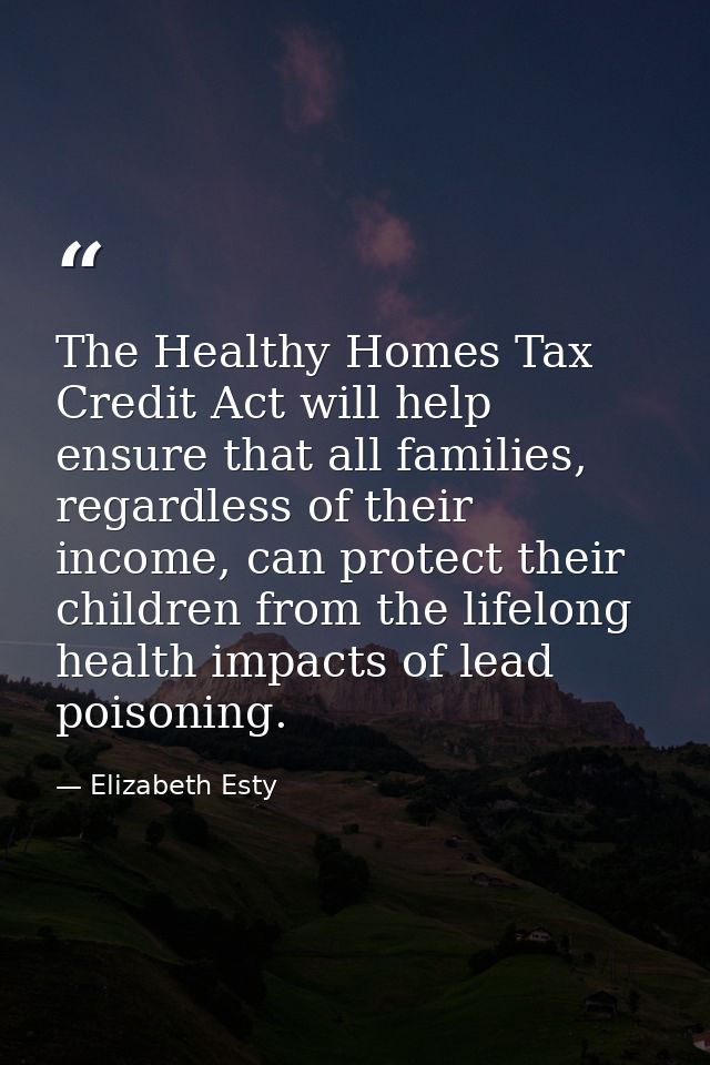 The Healthy Homes Tax Credit Act will help ensure that all families, regardless of their income, can protect their child — Elizabeth Esty