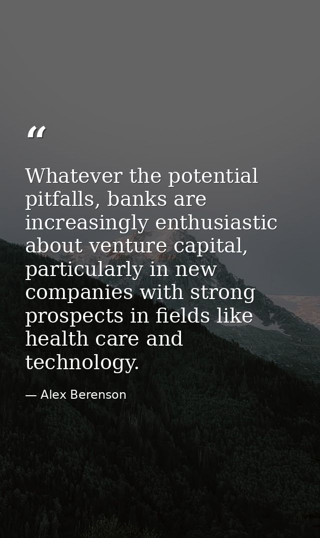 Whatever the potential pitfalls, banks are increasingly enthusiastic about venture capital, particularly in new companie — Alex Berenson